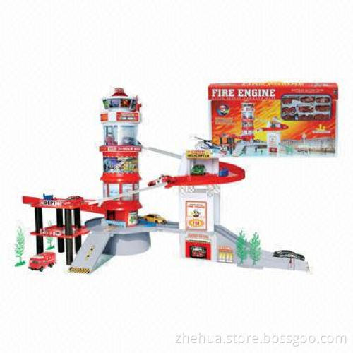 Plastic DIY building block toy fire agency